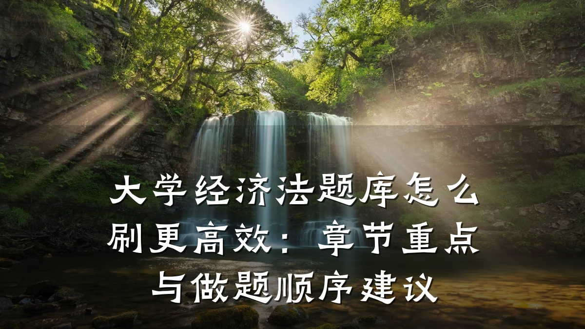 大学经济法题库怎么刷更高效:章节重点与做题顺序建议