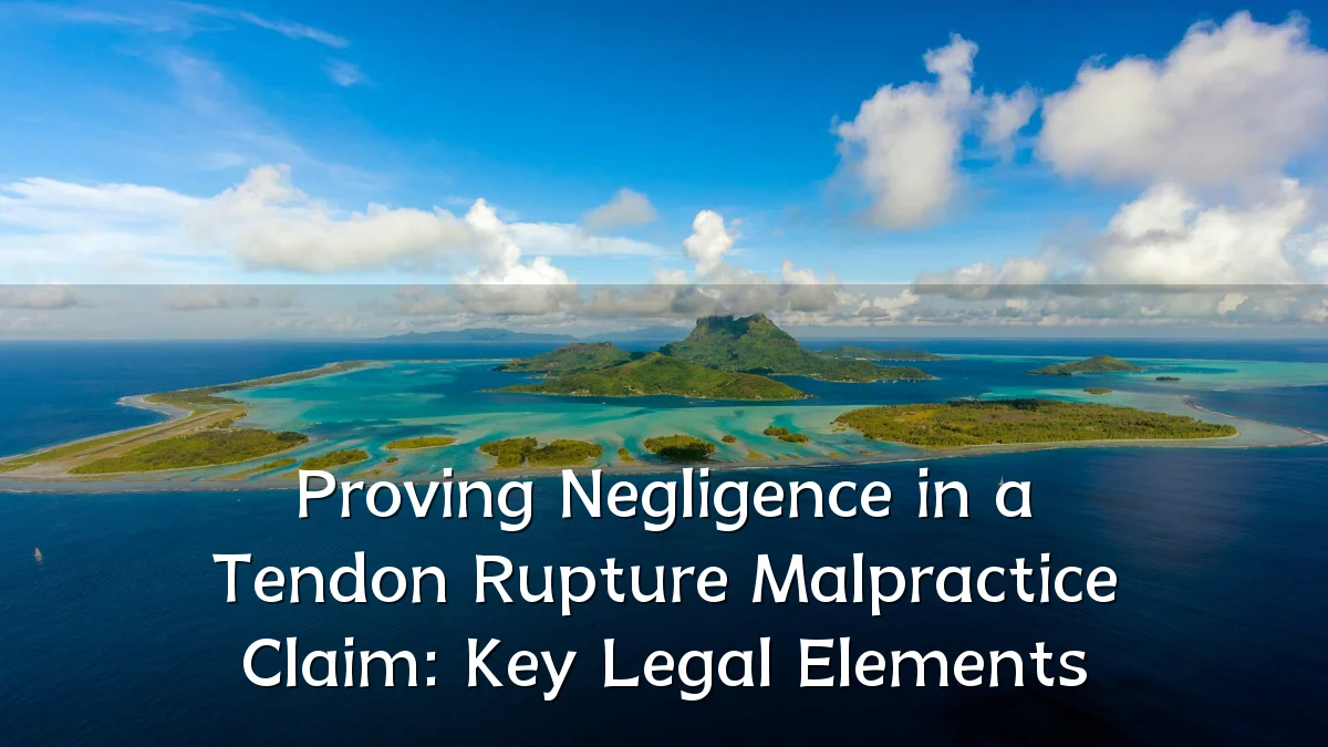 Proving Negligence in a Tendon Rupture Malpractice Claim: Key Legal Elements
